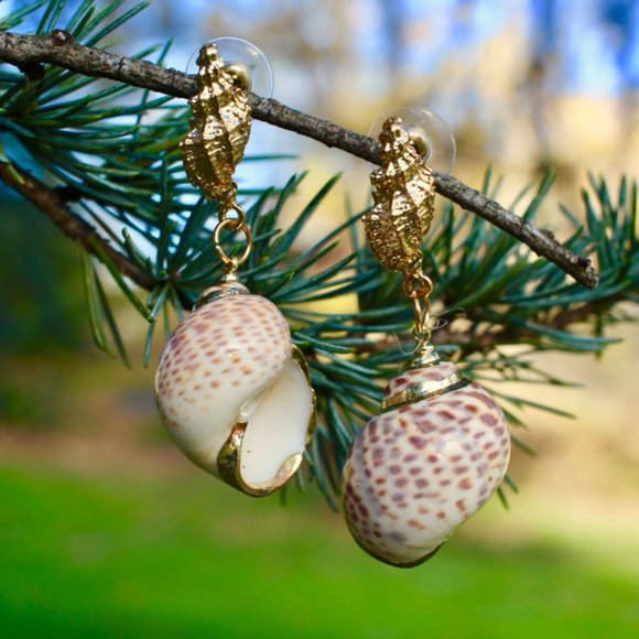 New Natural Seashell beach summer Dangle Earrings Ocean Boho Native - Picture 3 of 13